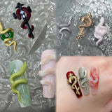 1 Pc Snake Pattern Silicone Nail Mold 3D Stereoscopic Nails Art Decorations DIY Manicure Tool Nail Template Mold