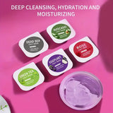 10pcs Clay Mask,Gentle Cleansing,Moisturizing and Hydrating Skin,Eggplant/Rose/Green Tea Mask Restore Skin Mask Travel Essential
