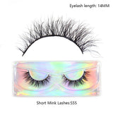 LEHUAMAO 12mm-15mm Short Natural 3D Mink Lashes Fluffy Wispy False Eyelashes 100% Cruelty Free Eyelash Extensio Face Makeup