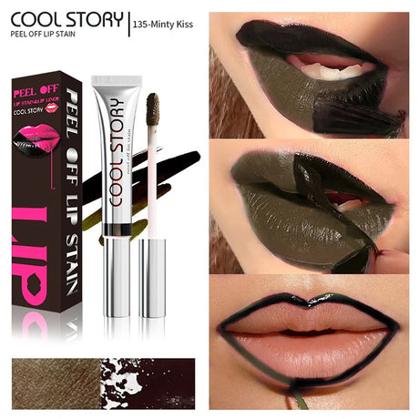 Black Brown Peel Off Lip Stain Transfer Proof Non-stick Cup Natural Lipgloss Lasting Waterproof Matte Tear-off Lip Tint Cosmetic