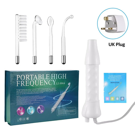 4-in-1 Portable Handheld Electric Neon Wand for Face Skin Beauty High Frequency Facial Therapy Tool for Acne Treatment