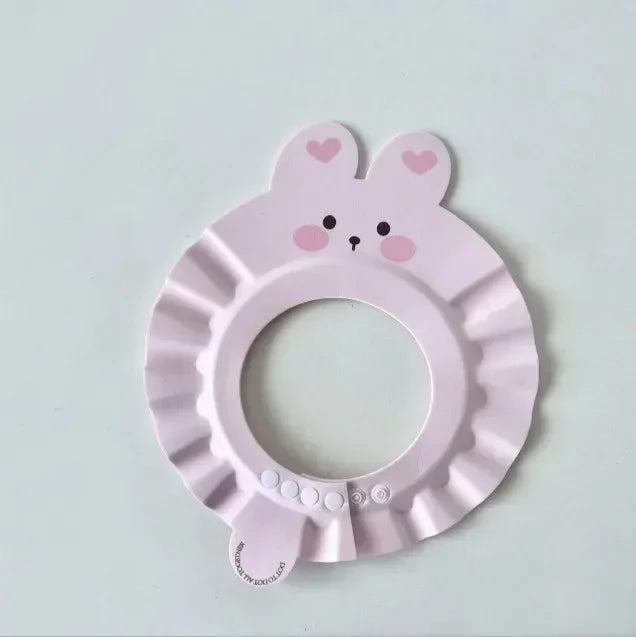 Cute Bear Adjustable Shower Cap Baby Eyes-Protected Ears-Protected Infant Bathing Protection Hat Soft Baby Hair Washing Hat