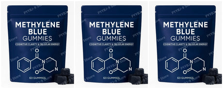 Methylene Blue Gummies 5mg, 99.9% Pure USP‑Grade, for Cognitive Support, Mental Clarity, Lifted Mood, Sharper Focus, 30/60 CT