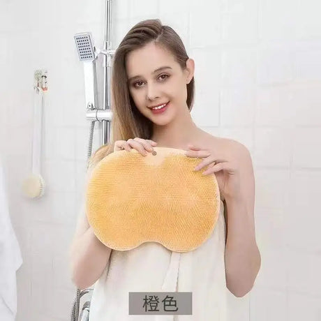 Multifunctional Bathroom Back Scrub Brush Silicone Reusable Non-Slip Shower Back Scraper Foot Massage Cleaner Bathroom Tool
