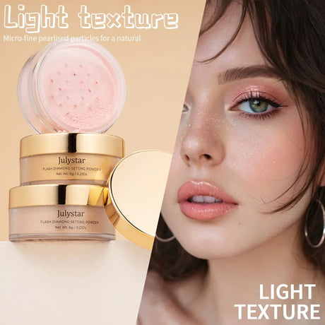 Diamond Glitter Loose Powder 6 Colors Pearlescent Oil Control Mineral Powder Face Foundation Cosmetics Lasting Makeup Powder