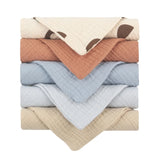 5pcs Baby Saliva Soft Absorbent Gauze Cotton Burp Cloth Kindergarten Handkerchief Newborn Washcloth Nursing Towel