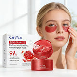 60pcs SADOER Red Pomegranate Collagen Eye Mask Firming Anti Dark Circles Remove Eyes Bag Moisturizing Eye Patches Eyes Skin Care