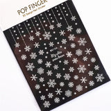 Sliver Bronzing 3D Christmas Nail Art Decoration Sticker Sparkly White Colorful Glitter Geometry Snowflake Winter Slider Foil