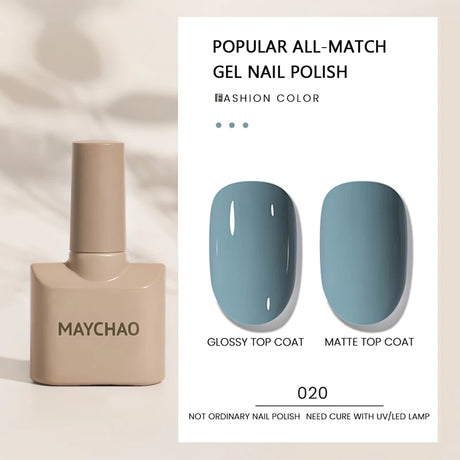 MAYCHAO Gel Nail Polish 12ML Full Coverage Base Top Coat Soak Off Gel Polish UV LED Gel Semi Permanent Varnishes Design Nail Art