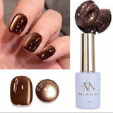 12ml 1-21pcs Brown Gold Cat Eye Gel Nail Polish Hot Selling Winter Whitening Magnet Gel Polish Gold Nails Nail Supplies Nail Art