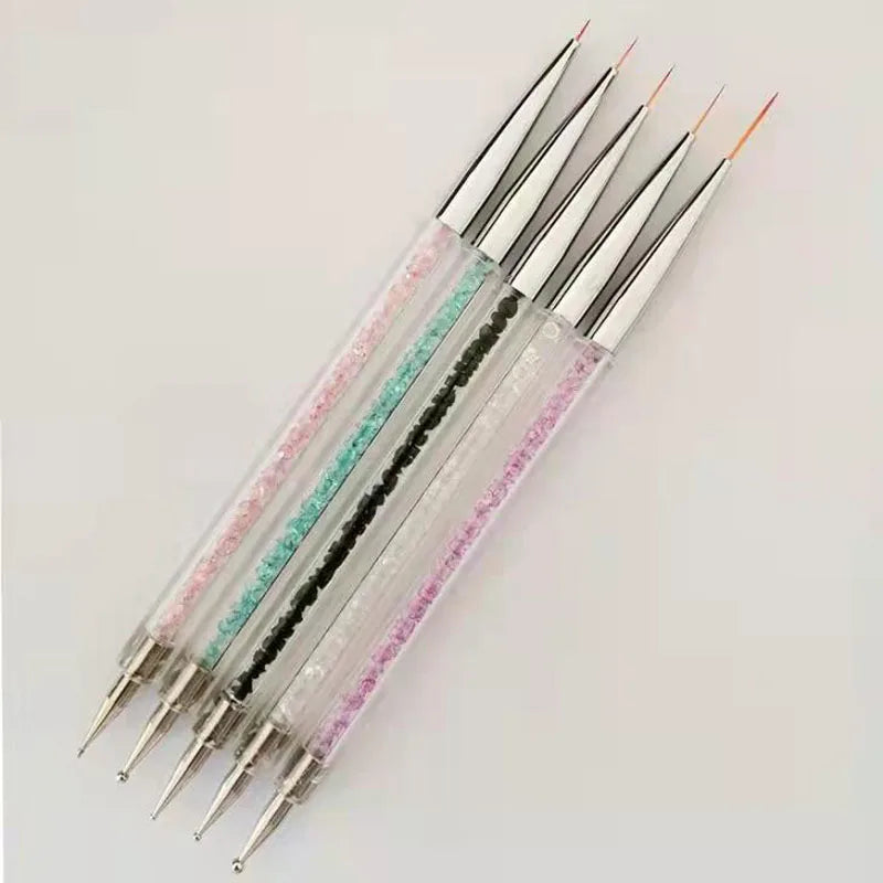 5Pcs Nails Art Dotting Pen Nails Brushes For Nails Art Accessories Tools Kits Nail Supplies For Professionals Manicure Set