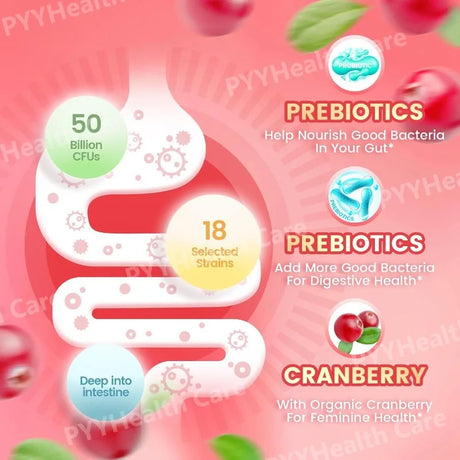Probiotic for Women Probiotic Gummies Feminine Daily Wellness Balance Ph Gummies Cranberry Probiotics Health Yeast Ph Balance