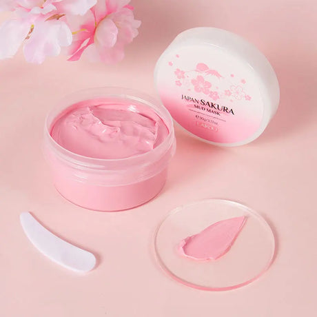 LAIKOU Japan Sakura Clay Mask Deep Cleansing Skin Mud Korean Face Mask Oil Control Shrink Pores Skin Care 80g
