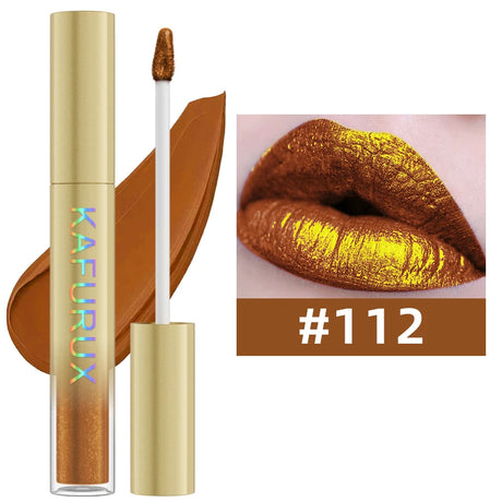 14 Colors Bold Intense Glitter Metallic Lip Gloss Pearlescent Lip Tint,Long Lasting Liquid Lipstick Makeup Gifts for Women Red