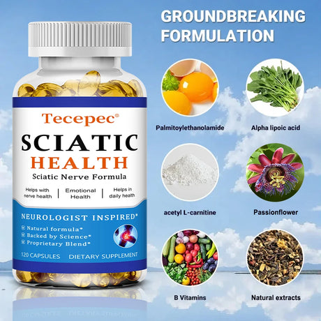 Relieve Sciatica Capsules - Relieve Pain, Improve Flexibility, Support Nerve and Joint Health, Relax Muscles