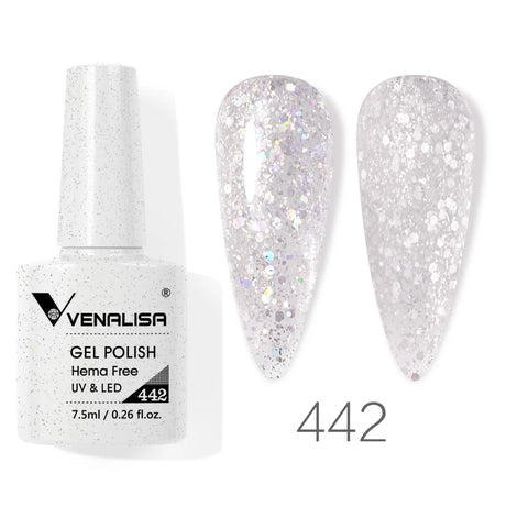 VIP5 Venalisa Nail Gel Polish Jelly Color HEMA/TPO FREE Nude Pink Semi Permanent Soak Off UVLED Gel Polish Sparkle Gel Varnish