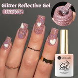 UR SUGAR 15ml Chameleon Pink Purple Reflective Gel Nail Polish Glitter Gorgeous Semi Permanent Soak Off UV Gel For Nail Art