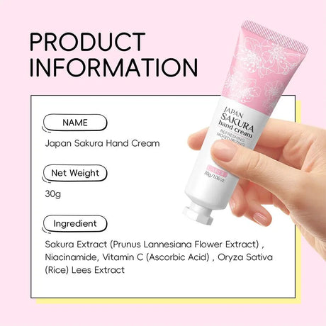 LAIKOU Sakura Hand Cream Deep Moisturizing & Restoring Hand Lotion for Dry Skin,Non-Greasy, Fast Absorbing Hand Care Cream