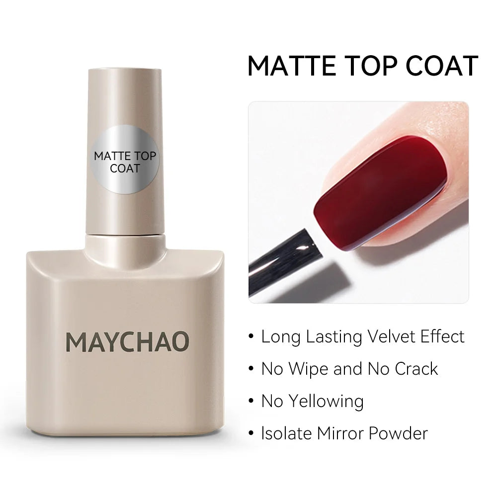 MAYCHAO Gel Nail Polish 12ML Full Coverage Base Top Coat Soak Off Gel Polish UV LED Gel Semi Permanent Varnishes Design Nail Art