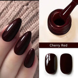 MAYCHAO Cherry Red Gel Nail Polish 12ml Glossy Semi Permanent Soak Off UV LED Frosted Gel Nails Base Painting Varnish