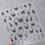 3D Embossed Butterfly Nail Art Stickers Decals Self-Adhesive Nail stickers 5D Black Butterfly Nail Supplies