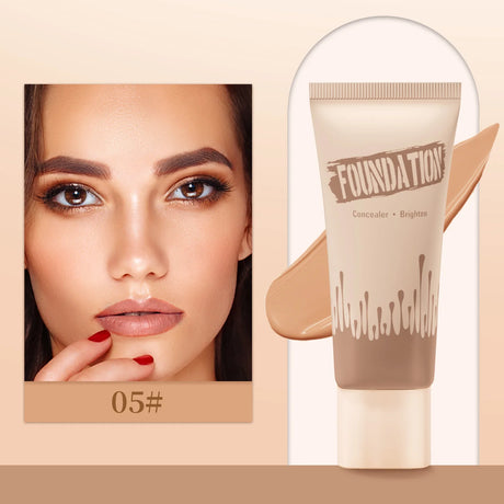 Full Coverage Foundation, Matte Finish Oil-control Liquid Foundation, Covering Blemishes And Dark Spot, Concealer Cream