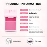 2Color Blush Cream and Brush Powder Long-lasting Wearing High Pigment Natural Matte Blush For Girl Blush Cosmtics
