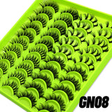GROINNEYA Manga Lashes 5/7/9/20 Pairs 3D Mink Lashes Natural Eyelashes Soft Cross Wispy False Eyelashes Eyelash Extension