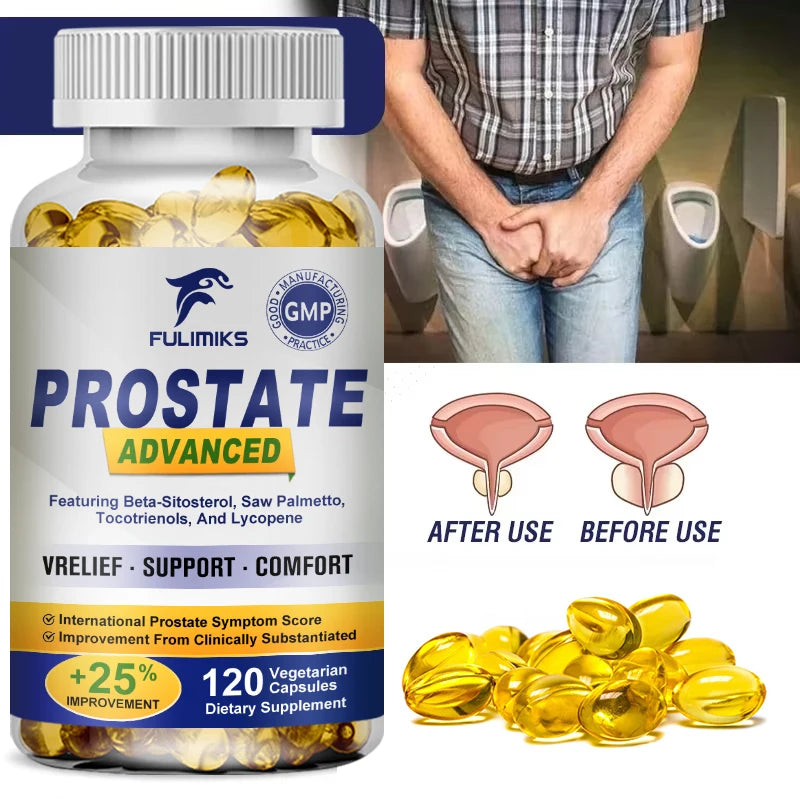 Premium Prostate Health Capsules, Supports Healthy Urination, Reduces Inflammation, Enhances Vitality & Comfort, Fast Results