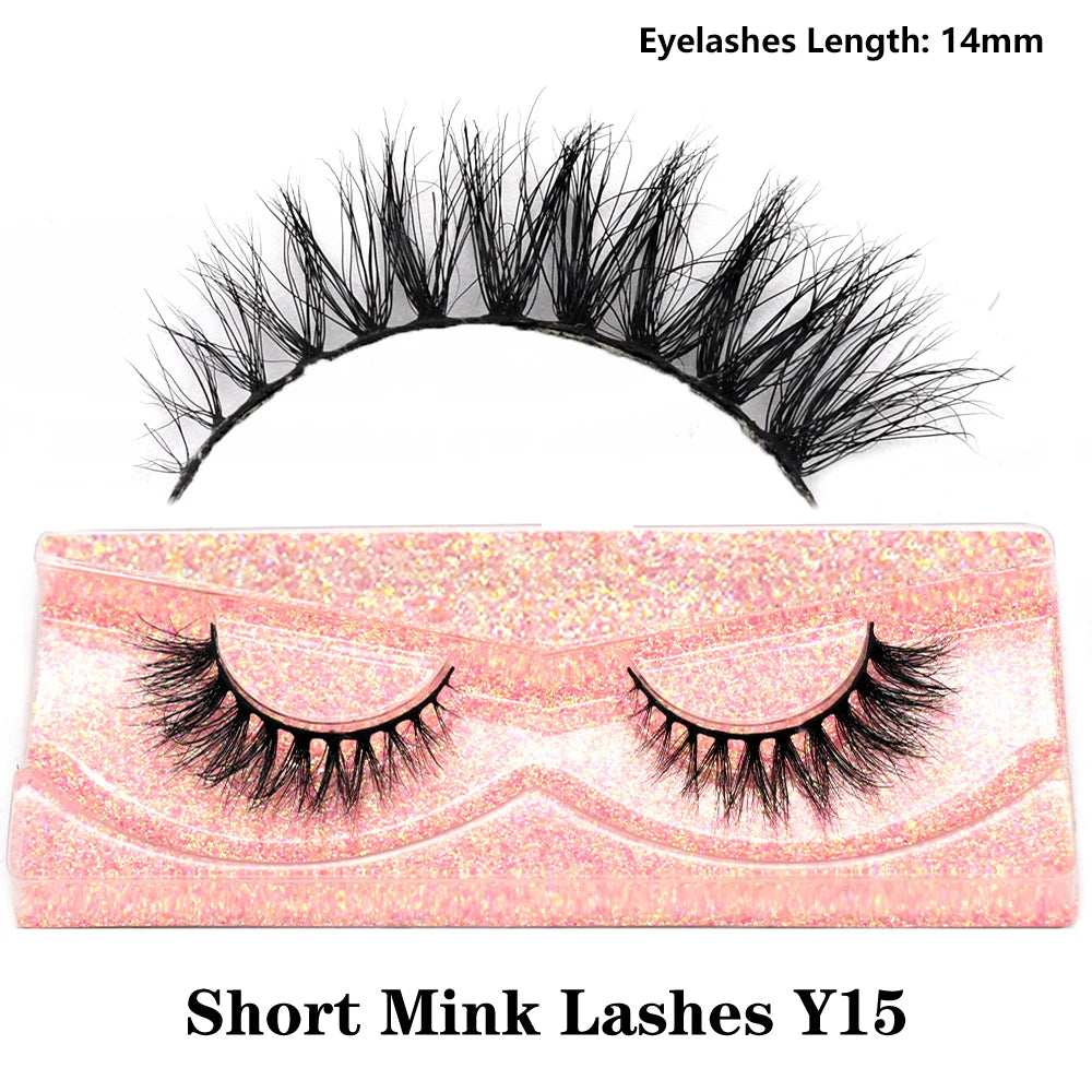 Half Lashes Short Mink Eyelashes Fluffy Soft False Eyelashes Wispy Cross Strip Eye Lashes Natural Mink Eyelash Extension Makeup