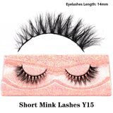 Half Lashes Short Mink Eyelashes Fluffy Soft False Eyelashes Wispy Cross Strip Eye Lashes Natural Mink Eyelash Extension Makeup