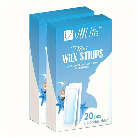 20pcs/40pcs Ocean Blue Mini Wax Paper For Hair Removal Wax Paper Cold Wax Strips Paper For Face Neck Arm Leg Body Beauty Tools