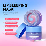 Blueberry Lip Sleeping Mask Overnight Dual Color Hydration For Dry Cracked Skin Reduces Fine Lines Moisturizing Nourish Lip Care
