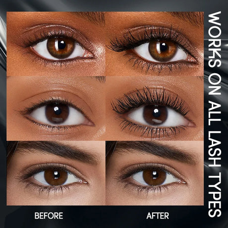 USHAS Ultra Long Lasting Mascara 4D Waterproof Mascara Liquid Fiber Mascara 360 Degree Spiral Brush Eyelashes Extension Makeup