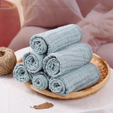 6PCS Muslin Baby Towel Set,Solid Color Multipurpose Face Towels Washcloths,Burp Cloth Feeding Bibs Cozy Soft Cloth Wipes