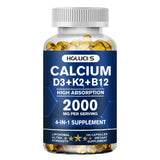 HOLUCKS Calcium D3+K2+B12 Capsules, with Calcium & Vitamin D3, Support Bone, Muscle & Heart Health