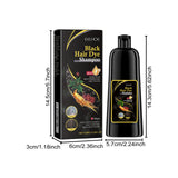 Black Hair Colouring Shampoo 3 in 1 Natural Herbal Essence Instant Colouring Shiny Hair Dye Shampoo Cleaning Nourishing Hair for Covering White