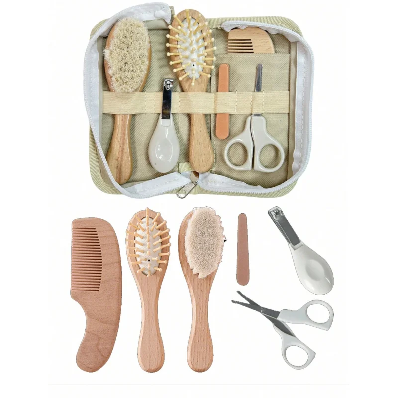 Baby Care Kit Six-Piece Baby Nasal Inhaler Nail Clipper Brush File Comb Scissors Set Daily Cleaning and Care Accessories for Bab