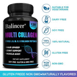 Multi Collagen Peptides Capsules - Supports Skin, Hair, Joint Health, Promote Collagen Production, Delay Aging,Enhances Immunity