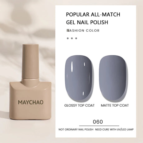 MAYCHAO Gel Nail Polish 12ML Full Coverage Base Top Coat Soak Off Gel Polish UV LED Gel Semi Permanent Varnishes Design Nail Art