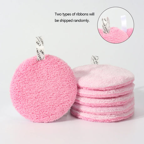 80 Round Absorbent Face Wash Pads 6Pcs, Machine Washable, Reusable Makeup Remover Tool, Suitable for All Skin Types
