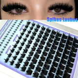 Salon-Like Lash Clusters Kit With Spikes DIY Eyelash Clusters D Curve Spiky Full Cluster Eyelash Extensions Kit Individual Lashe