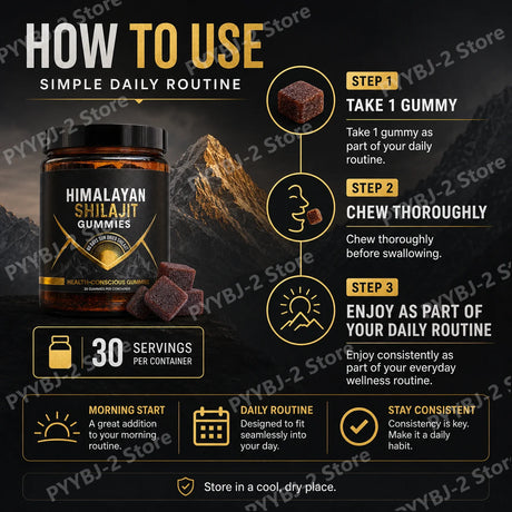 Shilajit Gummies Support Energy and Vitality Berry Flavor with Pomegranate & Honey ExtractDaily Wellness Support 30 Gummies