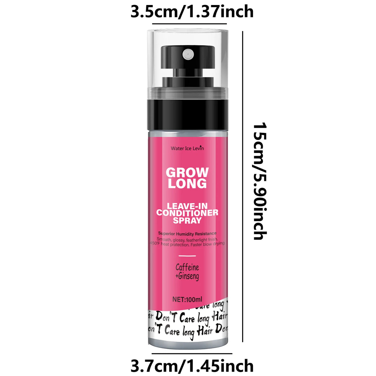 Leave-In Conditioner Spray and Smoothing Agent, Long-Lasting Biotin - Anti-Frizz Deep Conditioner for Split Ends and Breakage - with Vitamin E, Caffeine, and Ginseng, Suitable for Curly, Dry, and Damaged Hair