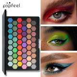 POPFEEL 54-Color Eyeshadow Palette - Versatile Earth Tones & Vibrant Rainbow Shades in One Compact - Create Endless Makeup Looks