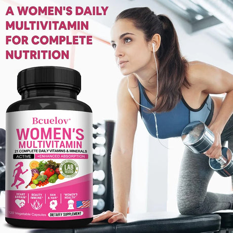 Women's Multivitamin Supplement Capsules - for Joints, Hair, Skin, Nails, Brain, Heart, Digestive and Immune Health