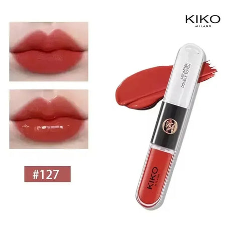Kiko Double Headed Lipstick Transparent Mirror Non Fading Non Stick Cup Lip Gloss Milk Tea Bean Paste Naked Nature Lip Makeup
