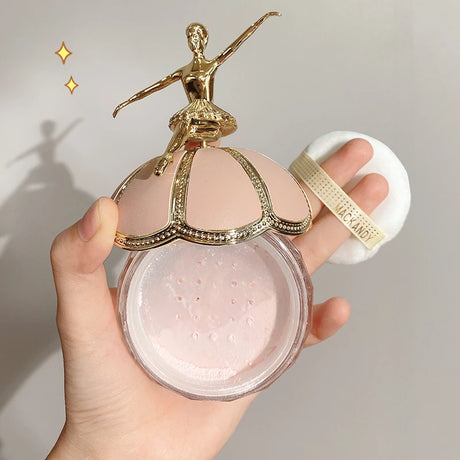 MackAndy Air-Feel Long-lasting Ballet Setting Powder, Oil-control, Waterproof, Invisible Pore Loose Powder Valentine's Day Gift