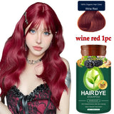 Pure Natural Herbal Hair Dye Shampoo Change Hair Color Cover Gray Hair White Hair Treatment Bubble Plant Hair Dye Hair Care