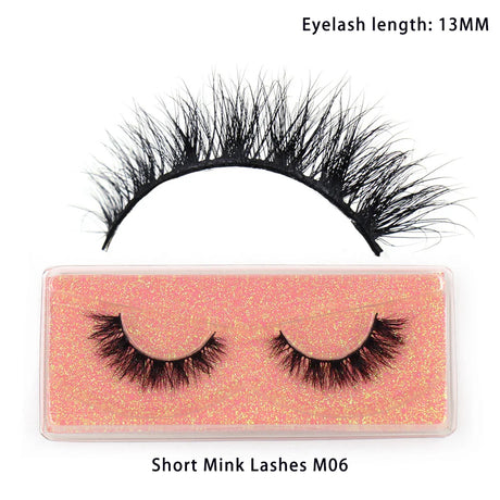 LEHUAMAO 12mm-15mm Short Natural 3D Mink Lashes Fluffy Wispy False Eyelashes 100% Cruelty Free Eyelash Extensio Face Makeup